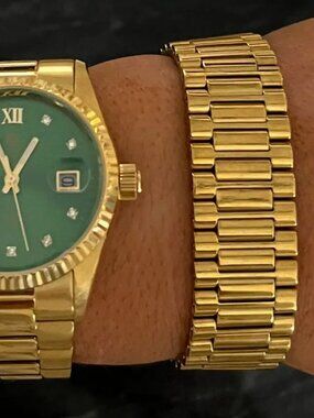 Thick Gold Watch Band Bracelet